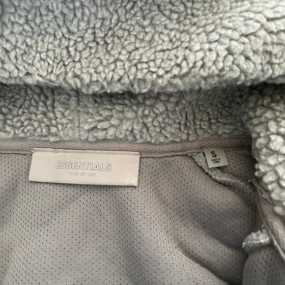 Essentials Fear of God Sherpa Polar Fleece Half zip hoodie Size Small - Picture 3 of 9